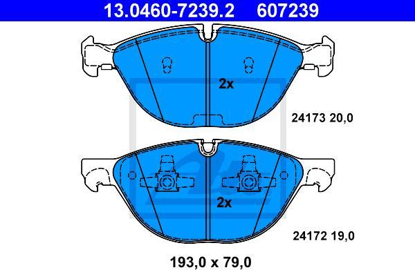 ATE 13.0460-7239.2 - Set placute frana,frana disc aaoparts.ro