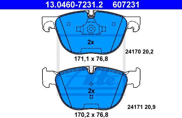 ATE 13.0460-7231.2 - Set placute frana,frana disc aaoparts.ro