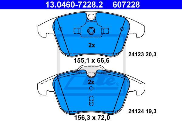 ATE 13.0460-7228.2 - Set placute frana,frana disc aaoparts.ro