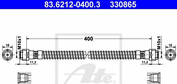 ATE 83.6212-0400.3 - Furtun frana aaoparts.ro