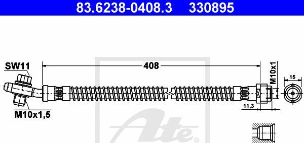 ATE 83.6238-0408.3 - Furtun frana aaoparts.ro