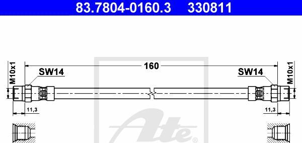ATE 83.7804-0160.3 - Furtun frana aaoparts.ro