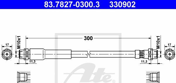 ATE 83.7827-0300.3 - Furtun frana aaoparts.ro