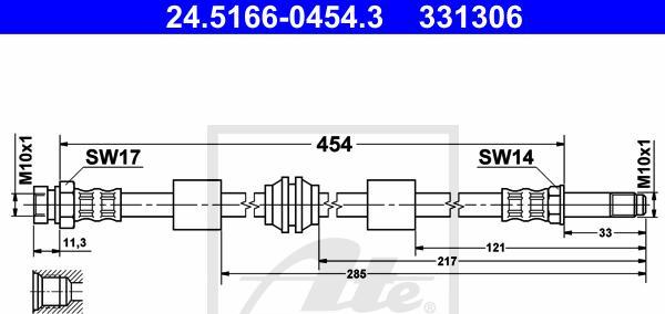 ATE 24.5166-0454.3 - Furtun frana aaoparts.ro