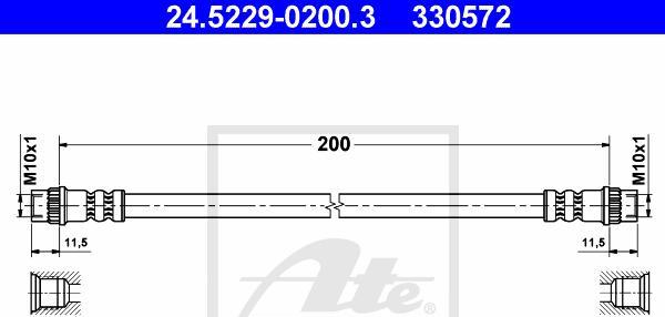 ATE 24.5229-0200.3 - Furtun frana aaoparts.ro