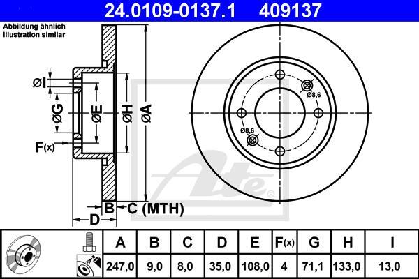 ATE 24.0109-0137.1 - Disc frana aaoparts.ro
