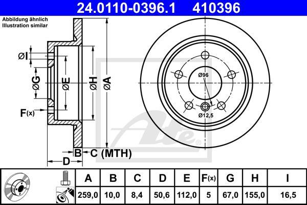 ATE 24.0110-0396.1 - Disc frana aaoparts.ro