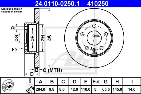ATE 24.0110-0250.1 - Disc frana aaoparts.ro