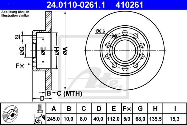 ATE 24.0110-0261.1 - Disc frana aaoparts.ro