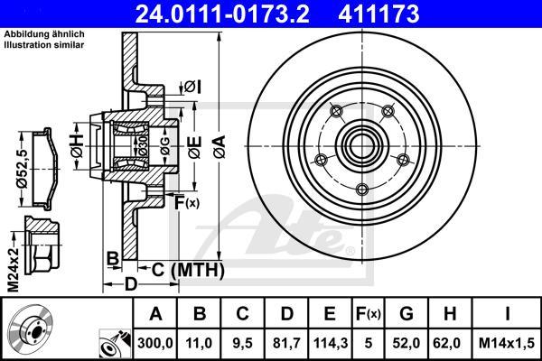 ATE 24.0111-0173.2 - Disc frana aaoparts.ro