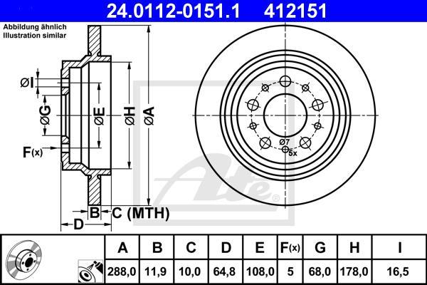 ATE 24.0112-0151.1 - Disc frana aaoparts.ro