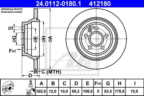 ATE 24.0112-0180.1 - Disc frana aaoparts.ro