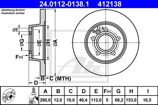 ATE 24.0112-0138.1 - Disc frana aaoparts.ro
