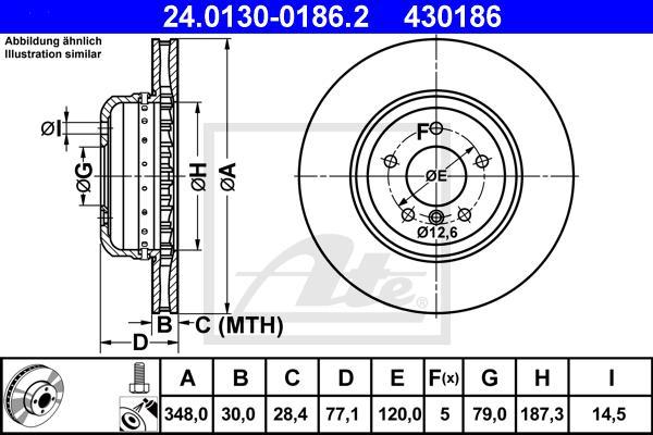ATE 24.0130-0186.2 - Disc frana aaoparts.ro