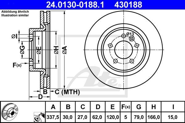 ATE 24.0130-0188.1 - Disc frana aaoparts.ro