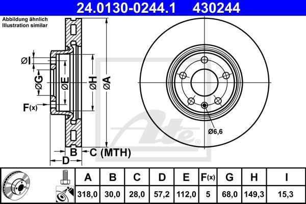 ATE 24.0130-0244.1 - Disc frana aaoparts.ro