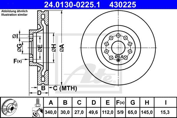 ATE 24.0130-0225.1 - Disc frana aaoparts.ro
