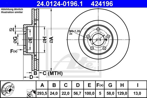 ATE 24.0124-0196.1 - Disc frana aaoparts.ro