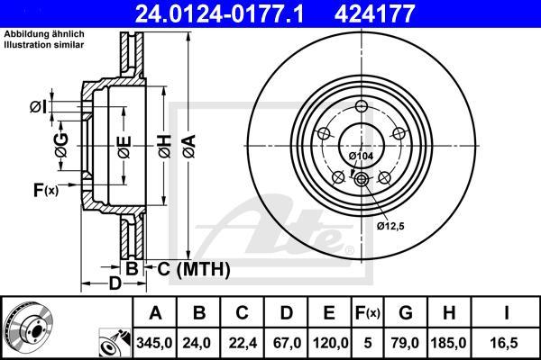 ATE 24.0124-0177.1 - Disc frana aaoparts.ro