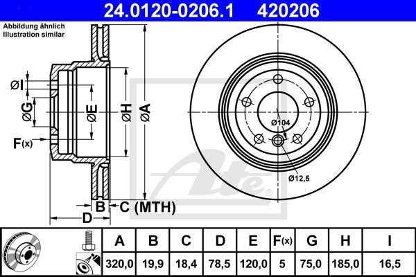 ATE 24.0120-0206.1 - Disc frana aaoparts.ro