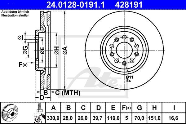 ATE 24.0128-0191.1 - Disc frana aaoparts.ro