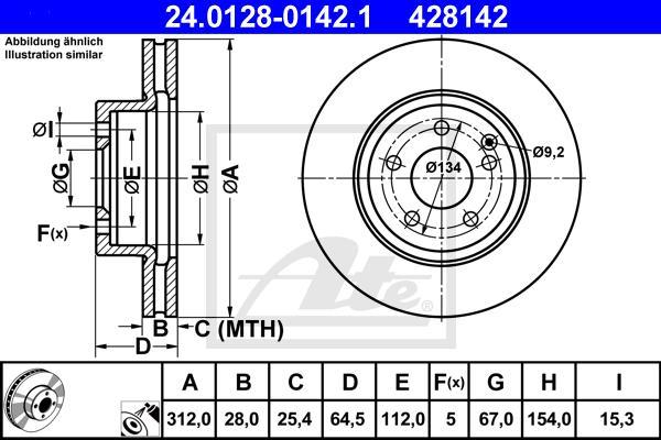 ATE 24.0128-0142.1 - Disc frana aaoparts.ro