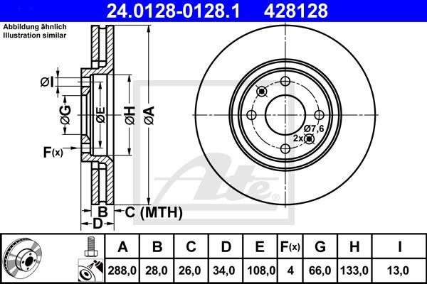 ATE 24.0128-0128.1 - Disc frana aaoparts.ro