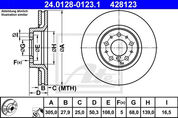 ATE 24.0128-0123.1 - Disc frana aaoparts.ro