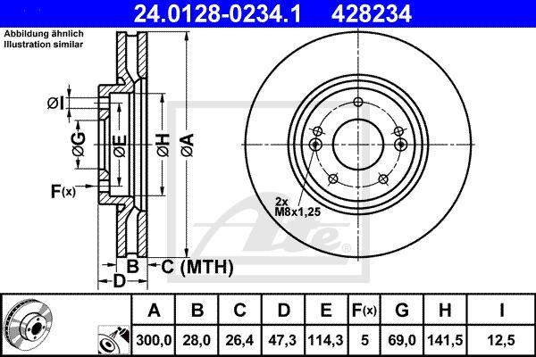 ATE 24.0128-0234.1 - Disc frana aaoparts.ro