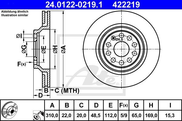 ATE 24.0122-0219.1 - Disc frana aaoparts.ro