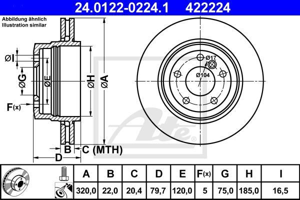 ATE 24.0122-0224.1 - Disc frana aaoparts.ro