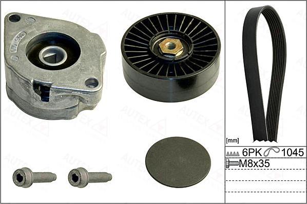 Autex 702906 - Set curea transmisie cu caneluri aaoparts.ro