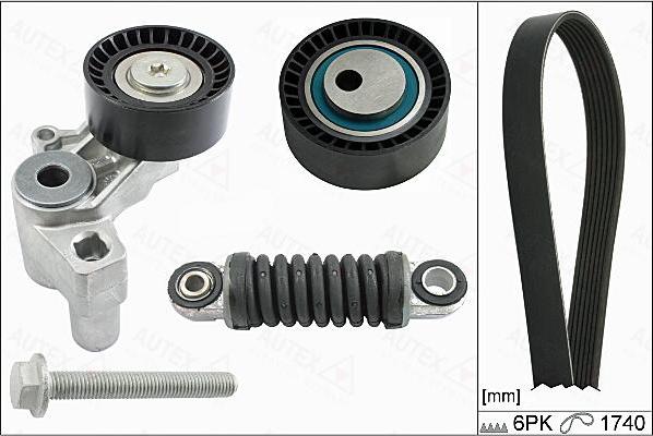 Autex 702901 - Set curea transmisie cu caneluri aaoparts.ro