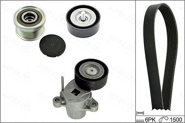 Autex 702894 - Set curea transmisie cu caneluri aaoparts.ro