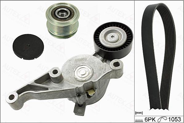 Autex 702808 - Set curea transmisie cu caneluri aaoparts.ro