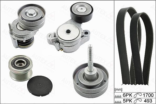 Autex 702885 - Set curea transmisie cu caneluri aaoparts.ro