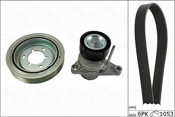 Autex 702874 - Set curea transmisie cu caneluri aaoparts.ro