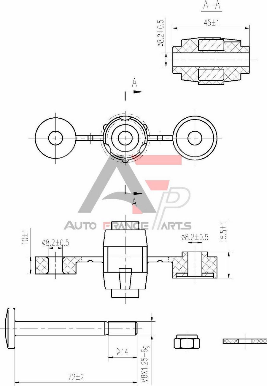 AUTO FRANCE PARTS 12-0019C - Brat / bieleta suspensie, stabilizator aaoparts.ro