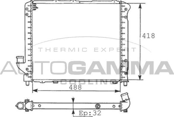 Autogamma 100460 - Radiator, racire motor aaoparts.ro