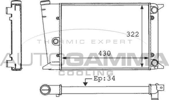 Autogamma 101045 - Radiator, racire motor aaoparts.ro