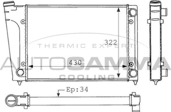 Autogamma 101046 - Radiator, racire motor aaoparts.ro