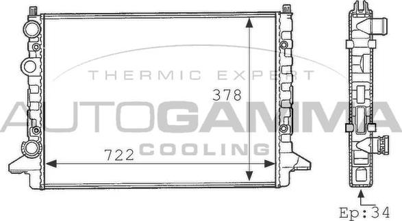 Autogamma 101077 - Radiator, racire motor aaoparts.ro
