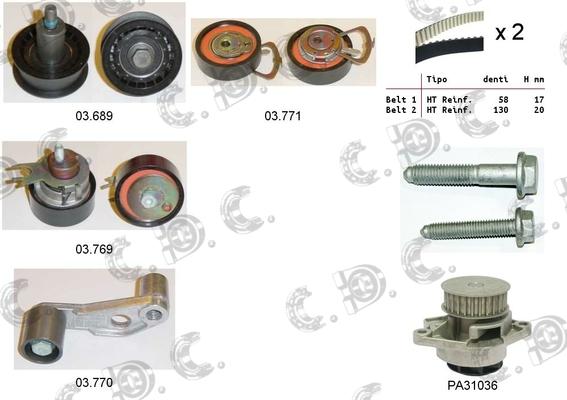 Autokit 04.5108PA - Set curea de distributie aaoparts.ro