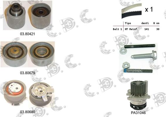 Autokit 04.5118PA - Set pompa apa + curea dintata aaoparts.ro