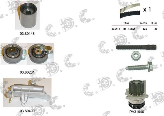 Autokit 04.5130PA - Set pompa apa + curea dintata aaoparts.ro