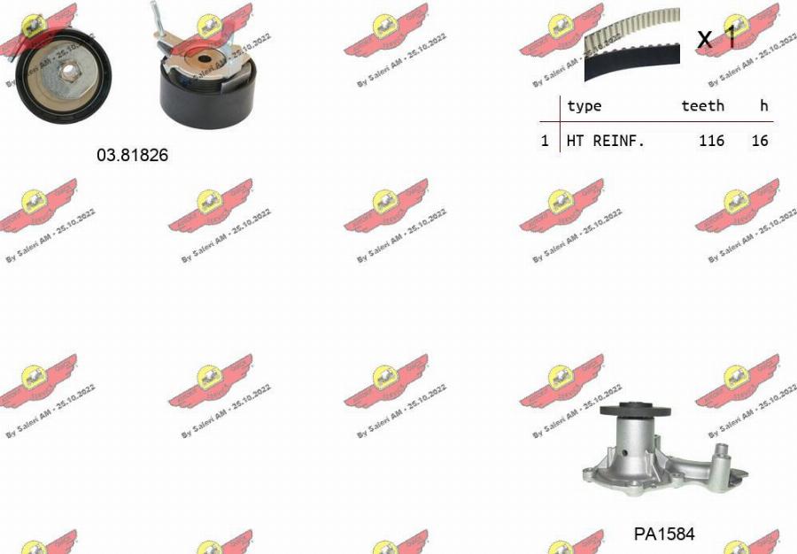 Autokit 04.5351PA - Set pompa apa + curea dintata aaoparts.ro