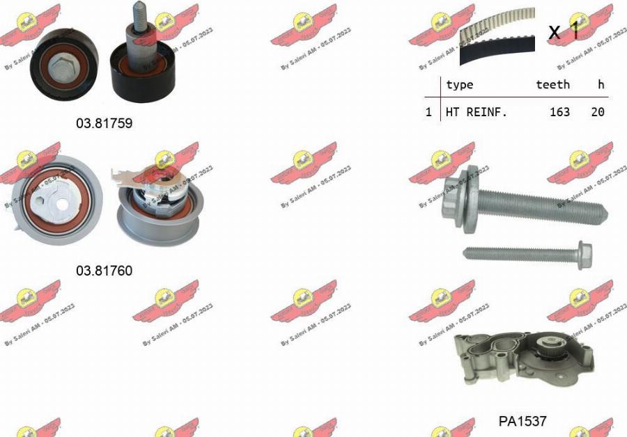 Autokit 04.5363PA - Set pompa apa + curea dintata aaoparts.ro