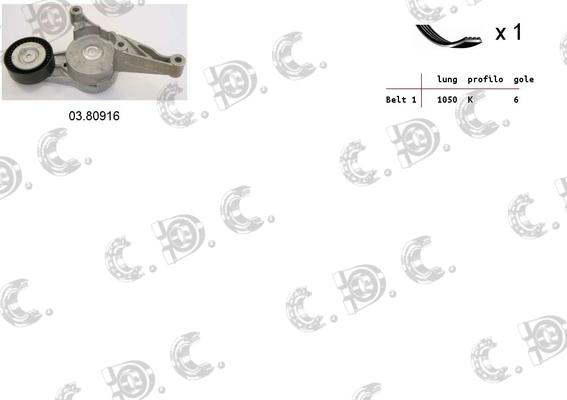 Autokit 06.0038 - Set curea transmisie cu caneluri aaoparts.ro