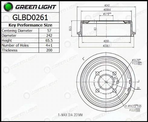 AutomotiveAdriado GLBD0261 - Tambur frana aaoparts.ro