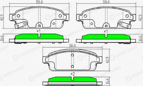 AutomotiveAdriado GLBP0075 - Set placute frana,frana disc aaoparts.ro